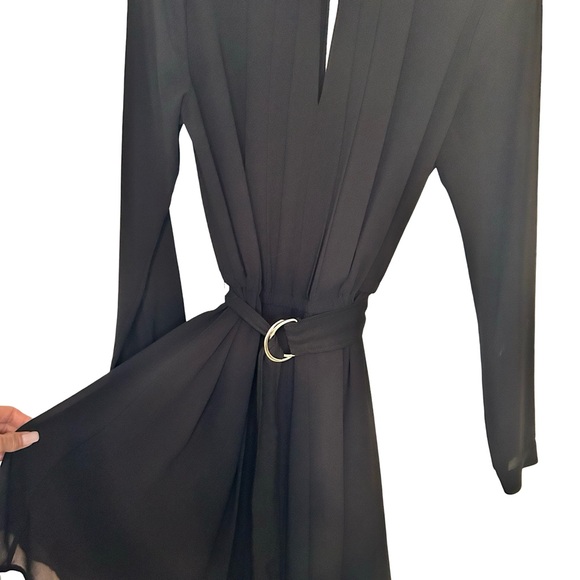 Women's Michael Kors Pleated Black Midi Dress Size Small - Picture 2 of 8